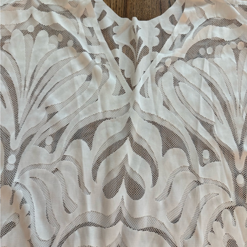 White sheer cover up shirt dress